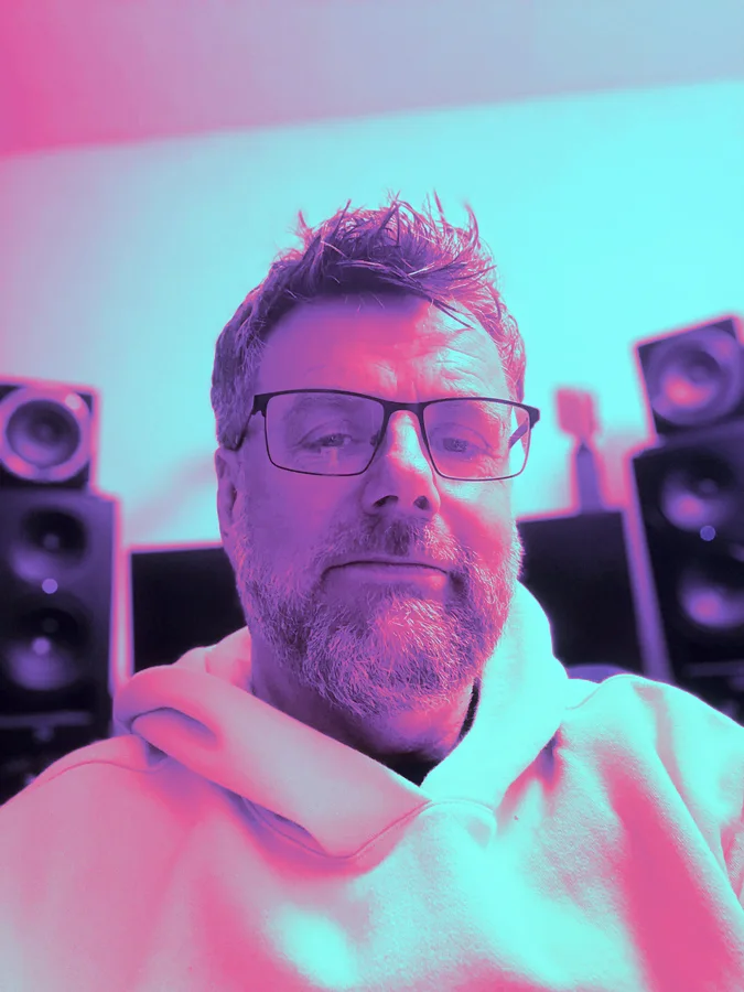 Neil, the producer behind PSYB, in his studio